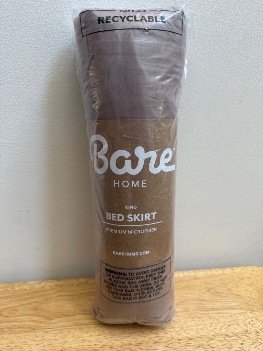 NWT !!  Bare Home ~ King Bed Skirt ~ Taupe Premium Microfiber